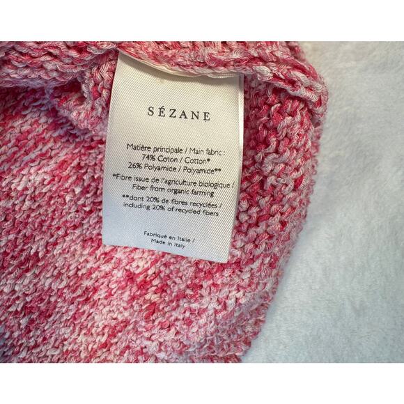 Sezane Rosita Balloon Sleeve Jumper Knit Sweater Pink Red White Small - Picture 8 of 10